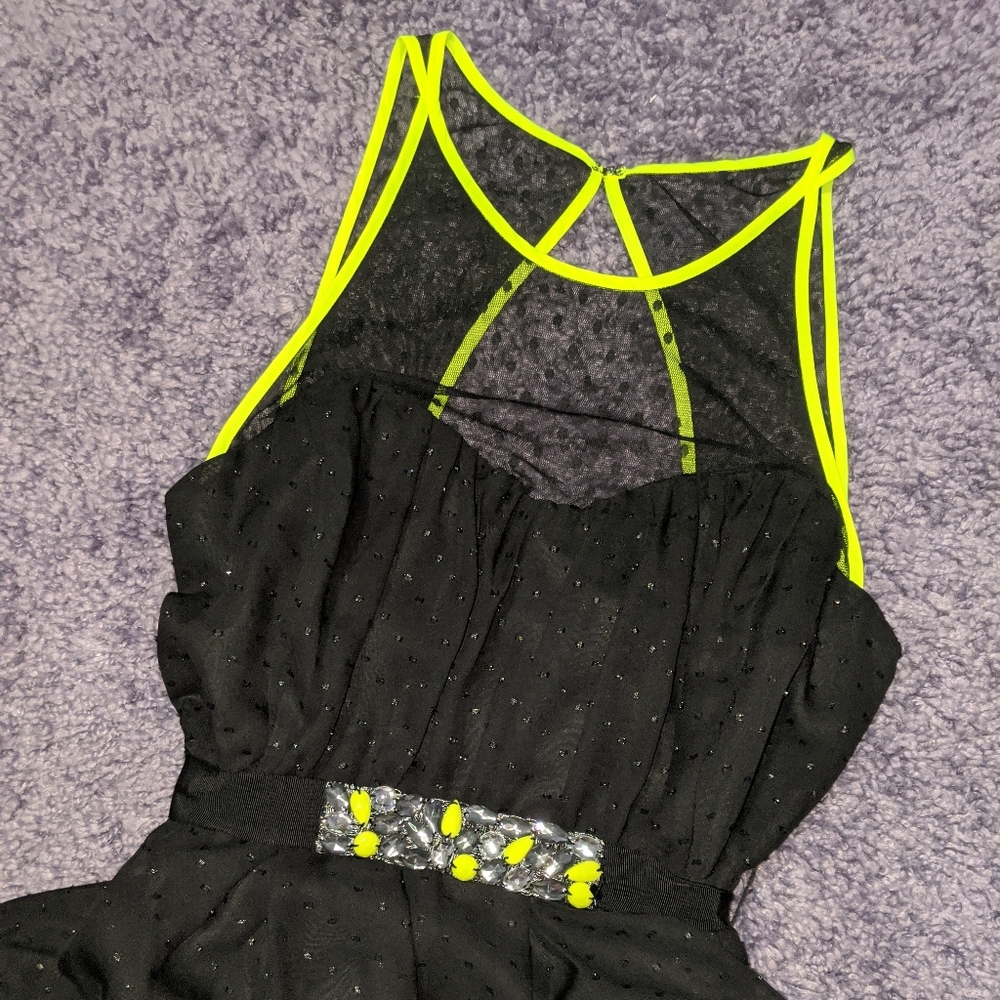 Princess Vera Wang Black Neon Dress - NWOT